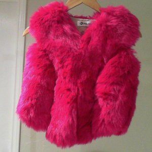 Hot Pink Faux Fur Girls Vest